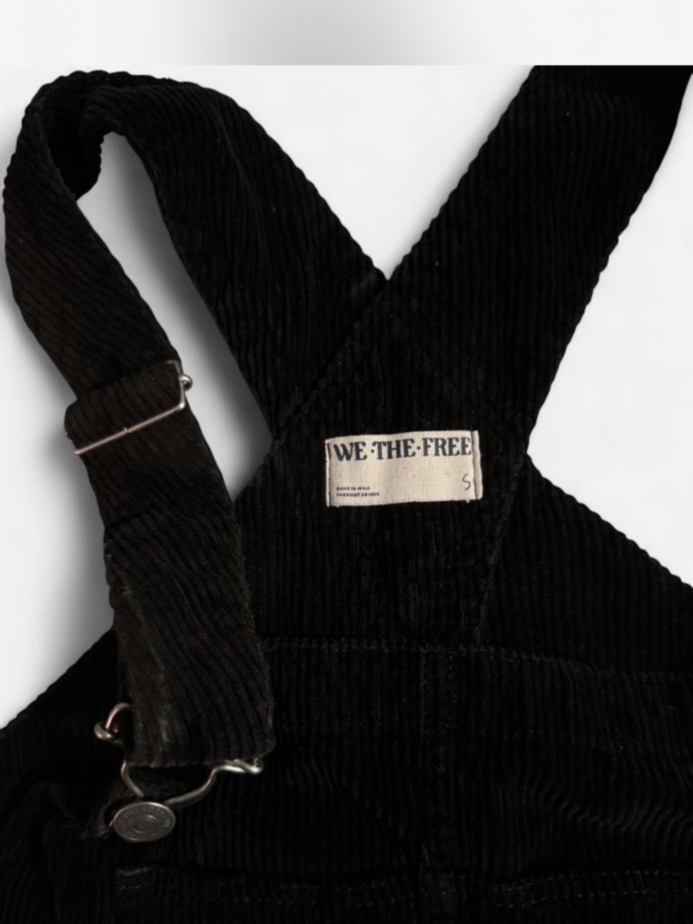 Free People We The Free Good Luck Barrel Overalls Black Corduroy Size S Sold Out - Picture 4 of 6